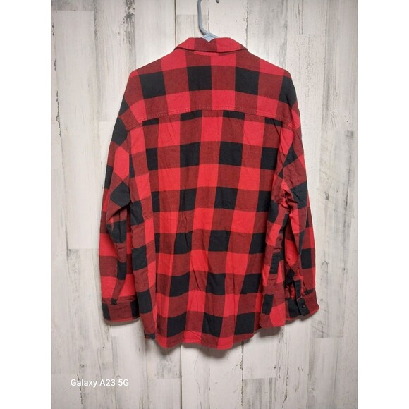 Old Navy Red Buffalo Plaid The Boyfriend Shirt Plaid Cotton Flannel XXL Tall - Picture 5 of 6